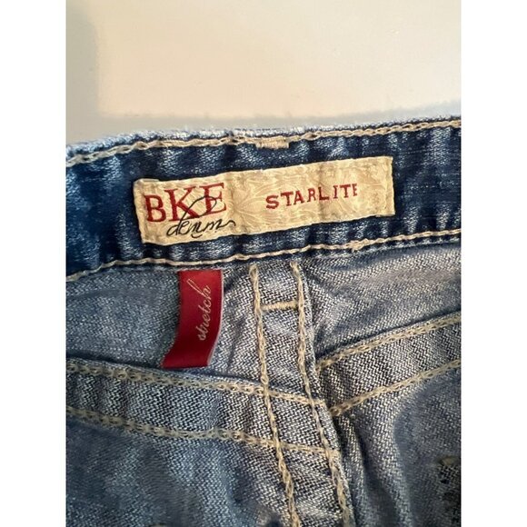 BKE Denim Sz 30 Starlite Bermuda Jean Short Flap Pockets Stretch - Picture 7 of 9